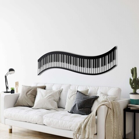 Decoratiune de perete, 5109, Metal, Dimensiune: 60 x 17 cm, Negru