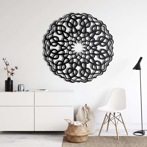 Decoratiune de perete, 5094, Metal, Dimensiune: 58 x 58 cm, Negru