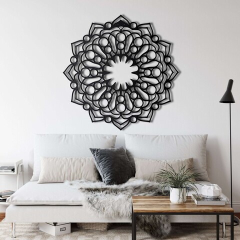 Decoratiune de perete, 5093, Metal, Dimensiuni: 71 x 71 cm, Negru