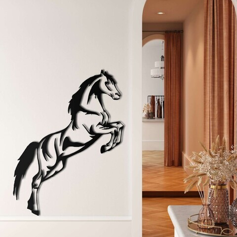 Decoratiune de perete, 5078, Metal, Dimensiuni: 33 x 76 cm, Negru