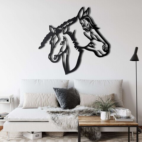 Decoratiune de perete, 5074, Metal, Dimensiuni: 75 x 72 cm, Negru