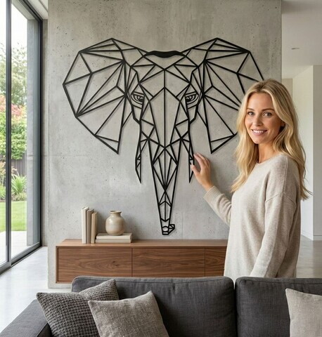 Decoratiune de perete, 5052, Metal, Dimensiune: 58 x 61 cm, Negru