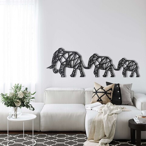 Decoratiune de perete, 5051, Metal, Dimensiune: 60 x 19 cm, Negru