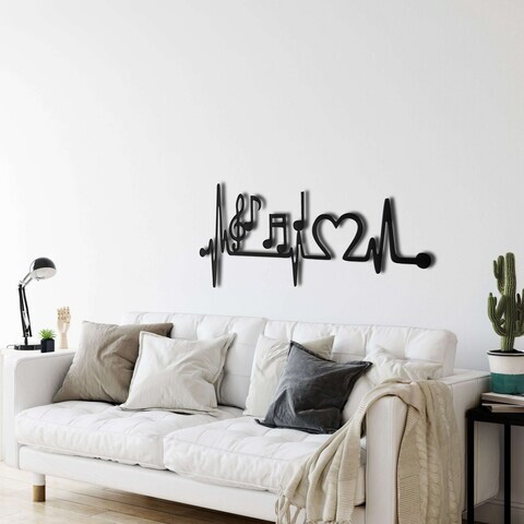 Decoratiune de perete, 5049, Metal, Dimensiune: 60 x 26 cm, Negru