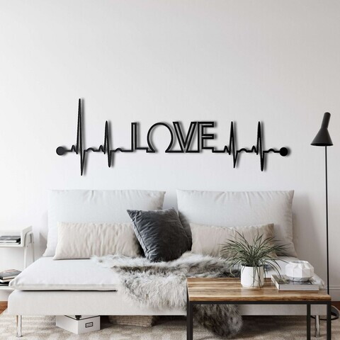 Decoratiune de perete, 5048, Metal, Dimensiune: 60 x 20 cm, Negru