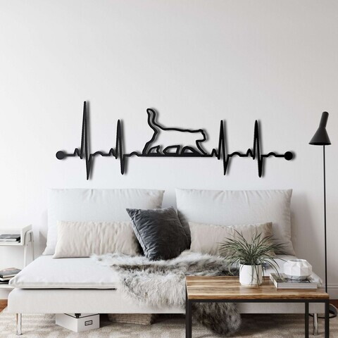 Decoratiune de perete, 5046, Metal, Dimensiune: 75 x 26 cm, Negru