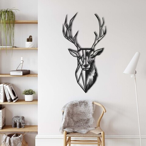 Decoratiune de perete, 5037, Metal, Dimensiune: 32 x 60 cm, Negru