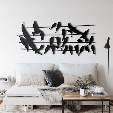 Decoratiune de perete, 5023, Metal, Dimensiune: 60 x 28 cm, Negru