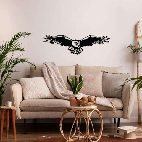 Decoratiune de perete, 5001, Metal, Dimensiune: 60 x 17 cm, Negru