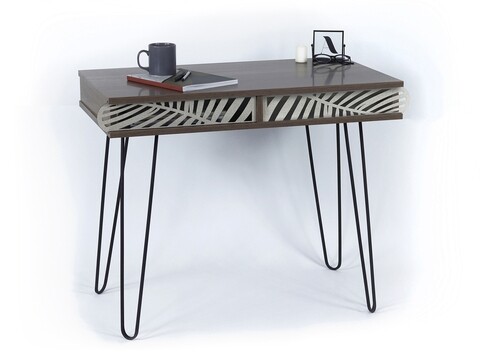 Birou Mingitav Illia No.5, 96 x 51 x 75 cm, PAL/metal, walnut/negru