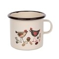 Cana emailata Hen, Silesia, 9x9 cm, 450 ml, crem