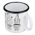 Cana emailata Cactus, Silesia, Ø9 cm, 450 ml, alb