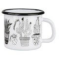 Cana emailata Cactus, Silesia, Ø9 cm, 450 ml, alb