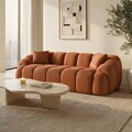 Canapea 3 locuri, Atelier del Sofa, 752EST1131, Lemn de carpen/PAL melaminat, Caramiziu