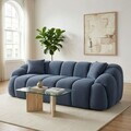 Canapea 3 locuri, Atelier del Sofa, 752EST1133, Lemn de carpen/PAL melaminat, Albastru navy