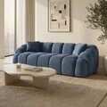 Canapea 3 locuri, Atelier del Sofa, 752EST1133, Lemn de carpen/PAL melaminat, Albastru navy