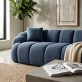 Canapea 3 locuri, Atelier del Sofa, 752EST1133, Lemn de carpen/PAL melaminat, Albastru navy