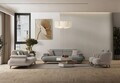 Canapea 3 locuri, Atelier del Sofa, 752EST1137, Lemn de carpen/PAL melaminat, Gri