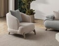 Canapea 3 locuri, Atelier del Sofa, 752EST1137, Lemn de carpen/PAL melaminat, Gri