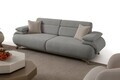 Canapea 3 locuri, Atelier del Sofa, 752EST1137, Lemn de carpen/PAL melaminat, Gri