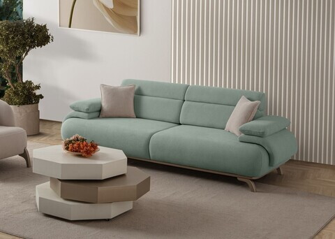 Canapea 3 locuri, Atelier del Sofa, 752EST1140, Lemn de carpen/PAL melaminat, Verde