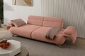Canapea 3 locuri, Atelier del Sofa, 752EST1142, Lemn de carpen/PAL melaminat, Roz pudra