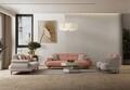 Canapea 3 locuri, Atelier del Sofa, 752EST1142, Lemn de carpen/PAL melaminat, Roz pudra