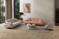 Canapea 3 locuri, Atelier del Sofa, 752EST1142, Lemn de carpen/PAL melaminat, Roz pudra