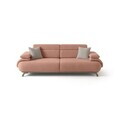 Canapea 3 locuri, Atelier del Sofa, 752EST1142, Lemn de carpen/PAL melaminat, Roz pudra