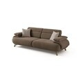 Canapea 3 locuri, Atelier del Sofa, 752EST1143, Lemn de carpen/PAL melaminat, Pământ
