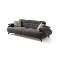 Canapea 3 locuri, Atelier del Sofa, 752EST1146, Lemn de carpen/PAL melaminat, Antracit