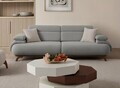 Canapea 3 locuri, Atelier del Sofa, 752EST1147, Lemn de carpen/PAL melaminat, Gri