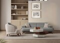 Canapea 3 locuri, Atelier del Sofa, 752EST1147, Lemn de carpen/PAL melaminat, Gri