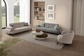 Canapea 3 locuri, Atelier del Sofa, 752EST1147, Lemn de carpen/PAL melaminat, Gri