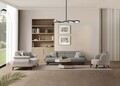 Canapea 3 locuri, Atelier del Sofa, 752EST1147, Lemn de carpen/PAL melaminat, Gri