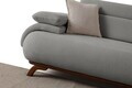 Canapea 3 locuri, Atelier del Sofa, 752EST1147, Lemn de carpen/PAL melaminat, Gri