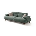 Canapea 3 locuri, Atelier del Sofa, 752EST1148, Lemn de carpen/PAL melaminat, Verde