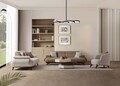 Canapea 3 locuri, Atelier del Sofa, 752EST1149, Lemn de carpen/PAL melaminat, Latte