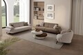 Canapea 3 locuri, Atelier del Sofa, 752EST1149, Lemn de carpen/PAL melaminat, Latte