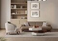 Canapea 3 locuri, Atelier del Sofa, 752EST1149, Lemn de carpen/PAL melaminat, Latte