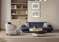 Canapea 3 locuri, Atelier del Sofa, 752EST1151, Lemn de carpen/PAL melaminat, Albastru navy