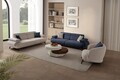 Canapea 3 locuri, Atelier del Sofa, 752EST1151, Lemn de carpen/PAL melaminat, Albastru navy