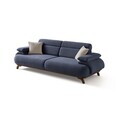 Canapea 3 locuri, Atelier del Sofa, 752EST1151, Lemn de carpen/PAL melaminat, Albastru navy