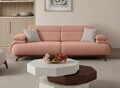 Canapea 3 locuri, Atelier del Sofa, 752EST1152, Lemn de carpen/PAL melaminat, Roz pudra
