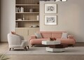 Canapea 3 locuri, Atelier del Sofa, 752EST1152, Lemn de carpen/PAL melaminat, Roz pudra