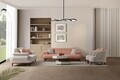 Canapea 3 locuri, Atelier del Sofa, 752EST1152, Lemn de carpen/PAL melaminat, Roz pudra