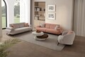 Canapea 3 locuri, Atelier del Sofa, 752EST1152, Lemn de carpen/PAL melaminat, Roz pudra