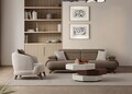 Canapea 3 locuri, Atelier del Sofa, 752EST1153, Lemn de carpen/PAL melaminat, Pământ
