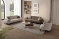 Canapea 3 locuri, Atelier del Sofa, 752EST1153, Lemn de carpen/PAL melaminat, Pământ