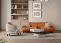 Canapea 3 locuri, Atelier del Sofa, 752EST1154, Lemn de carpen/PAL melaminat, Caramiziu